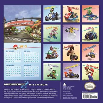 Mario Kart 2016 Wall Calendar Mariowiki Fandom