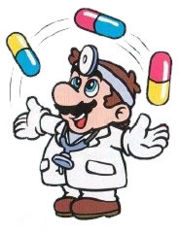 Dr. Mario juggling Megavitamins