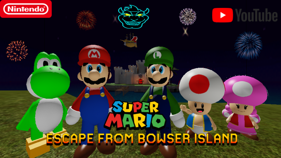 Super Mario Escape From Bowser Island Super Mario Fanon Fandom - paper mario the dark rip decal roblox