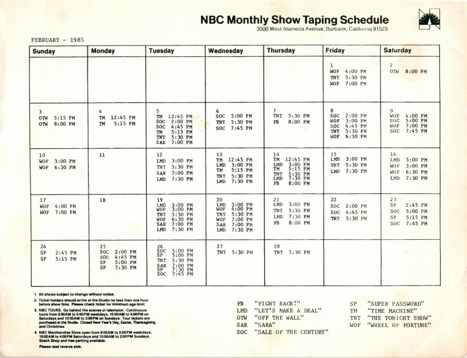 https://vignette.wikia.nocookie.net/markgoodson/images/5/58/NBC_February_1985_Taping_Schedule.jpg/revision/latest?cb=20201110205038&format=original