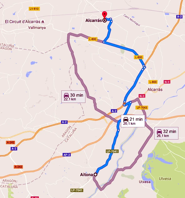 Itinerario martirial de Josep Camí.