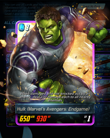 Hulk Marvel S Avengers Endgame Marvel Battle Lines Wiki Fandom