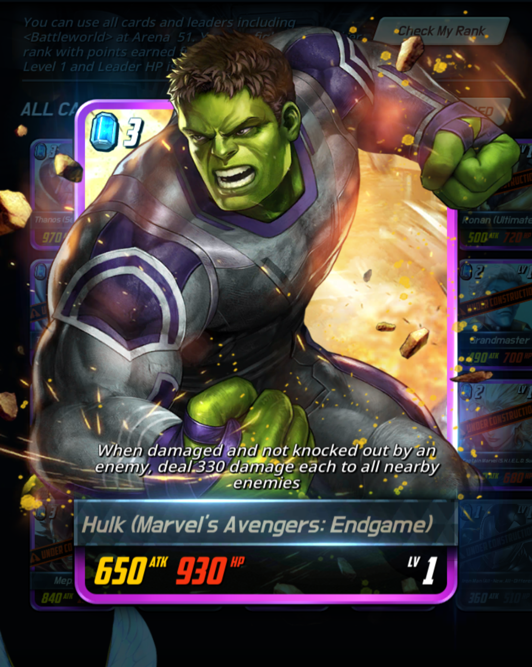 Hulk Marvels Avengers Endgame Marvel Battle Lines Wiki