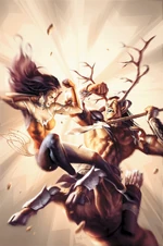 Wonder Woman fights the Centaur god