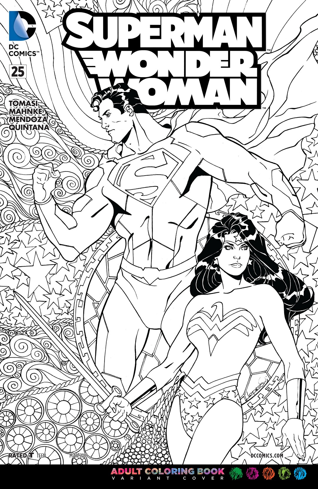 Superman Wonder Woman Vol 1 25 Adult Coloring Book Variant