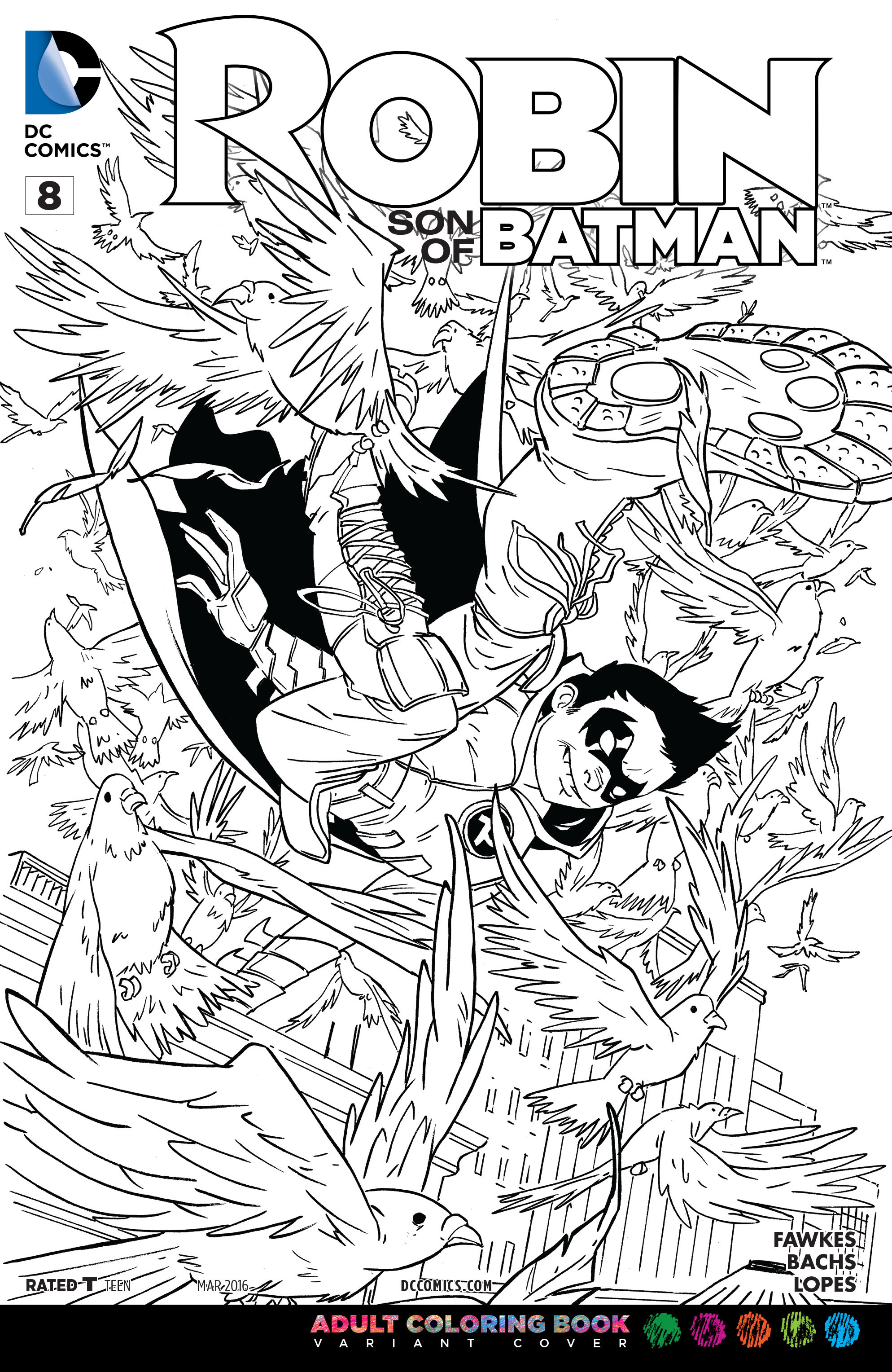 Image Robin Son of Batman Vol 1 8 Adult Coloring Book Variant