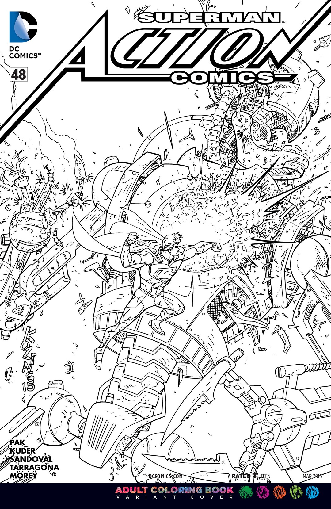 Action Comics Vol 2 48 Adult Coloring Book Variant