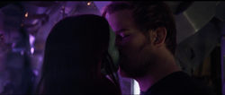 Star-Lord kisses Gamora