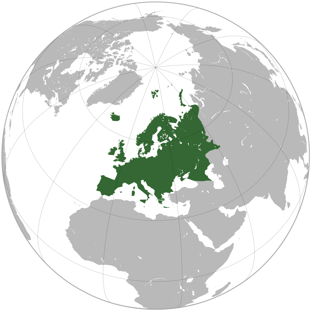 europe on the world map