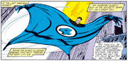 Mister Fantastic sails across New York from Fantastic Four Vol 1 232