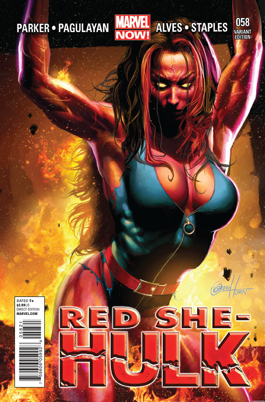 Image Red She Hulk Vol 1 58 Horn Variant Marvel Database Fandom Powered By Wikia
