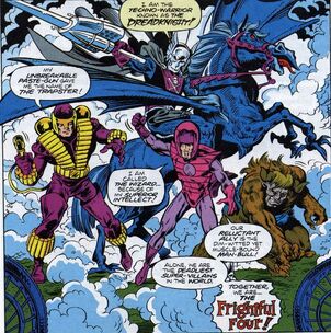 Frightful Four (Earth-616) Trapster, Dreadknight, Wizard, Man-Bull from Amazing Spider-Man Chaos in Calgary Vol 1 4