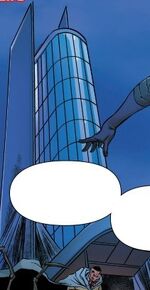 Stark Tower (Columbus Circle, Rebuilt) from Spider-Island Vol 1 4 001