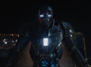Anthony Stark (Earth-199999) with Iron Man Armor MK XL (Earth-199999) from Iron Man 3 (film) 002