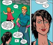 Jessica Drew (Earth-616), Olivia Gocking (Earth-616), and Kalie Gocking (Earth-616) from Spider-Woman Vol 5 7 001