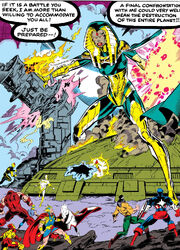 Meryet Karim (Earth-616), Avengers (Earth-9105), Mutant Liberation Front (Earth-9105), and Richard Rider (Earth-9105) from New Warriors Vol 1 13 001
