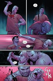 Miles Morales (Earth-616) and Wilson Fisk (Earth-616) vs. Small Hands (Earth-616) from Spider-Men II Vol 1 3 001