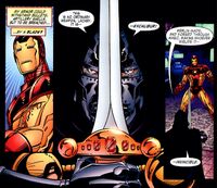 Victor von Doom (Earth-616) with Excalibur (Sword) from Iron Man Legacy of Doom Vol 1 2 001