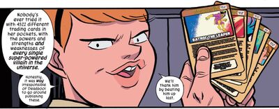 Allene Green (Earth-616) with Deadpool's Guide to Super Villains Cards from Unbeatable Squirrel Girl Beats Up the Marvel Universe! Vol 1 1 001