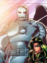 Iron Man Armor MK I (Earth-1610) from Ultimatum Spider-Man Requiem Vol 1 1 001