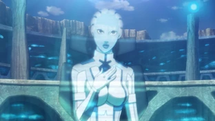 Liara as a hologram
