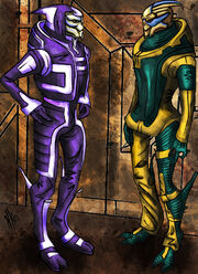 Two Turians with Omega by Yanarada