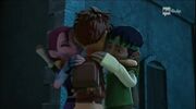 Matt hugs Roxie and Gomez