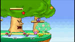 Whispy with Kirby and Meta Knight