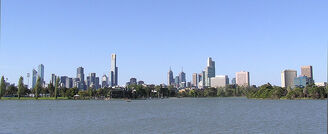 Albert Park Lake & Melbourne City Skyline