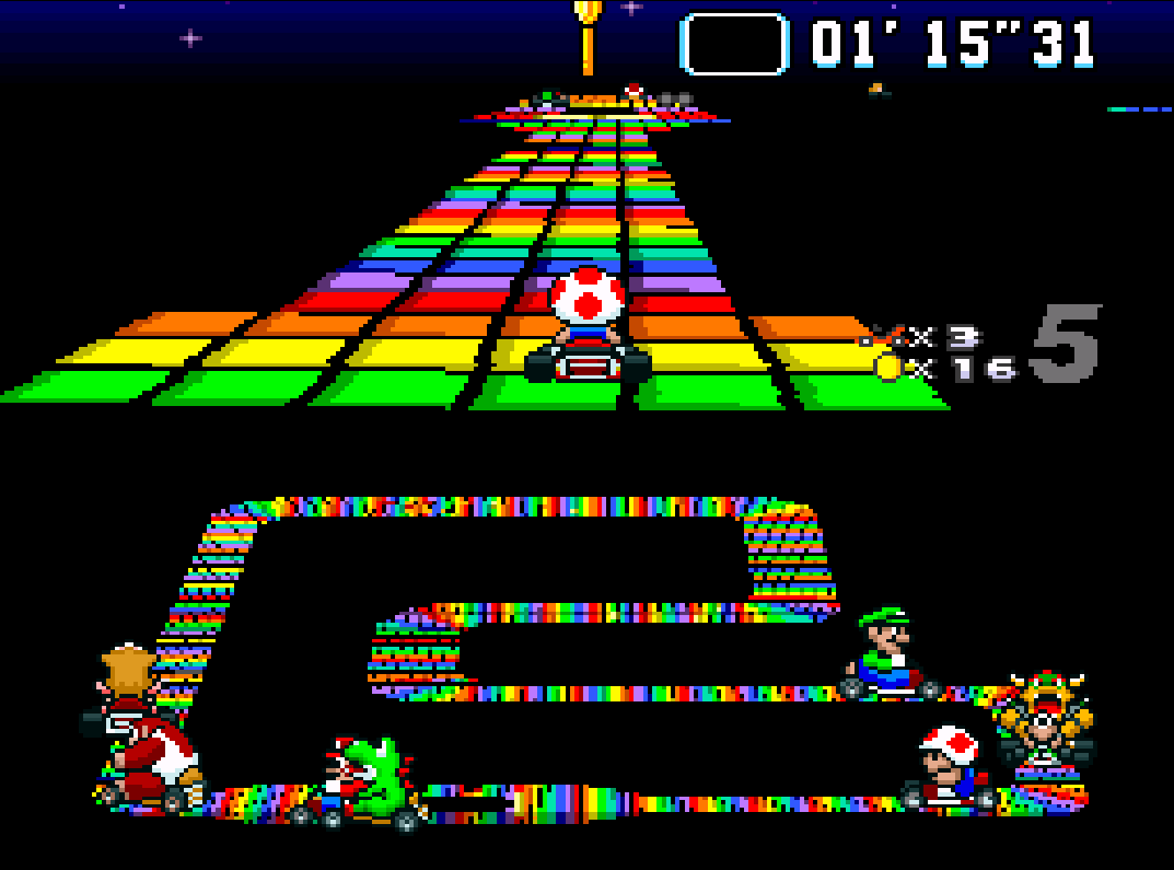 Imagen Rainbow Road Super Mario Kart.png Melodías videojueguiles