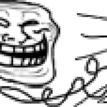 Troll Face Crying Behind Mask