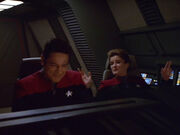 Janeway erzählt Chakotay vom Talenteabend