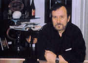 USS Curry studio model with its creator Dan Curry