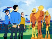 Dramen and Federation representatives on Dramia