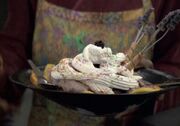 Triple chocolate wikki fruit sundae with warm fretran sauce