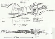 Rick Sternbach sketches of Borg drone arms