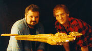 Ed Miarecki and Tom Hudson with their completed Galor class studio model