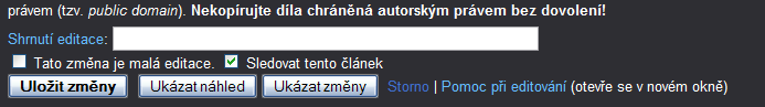 Shrnutí editace