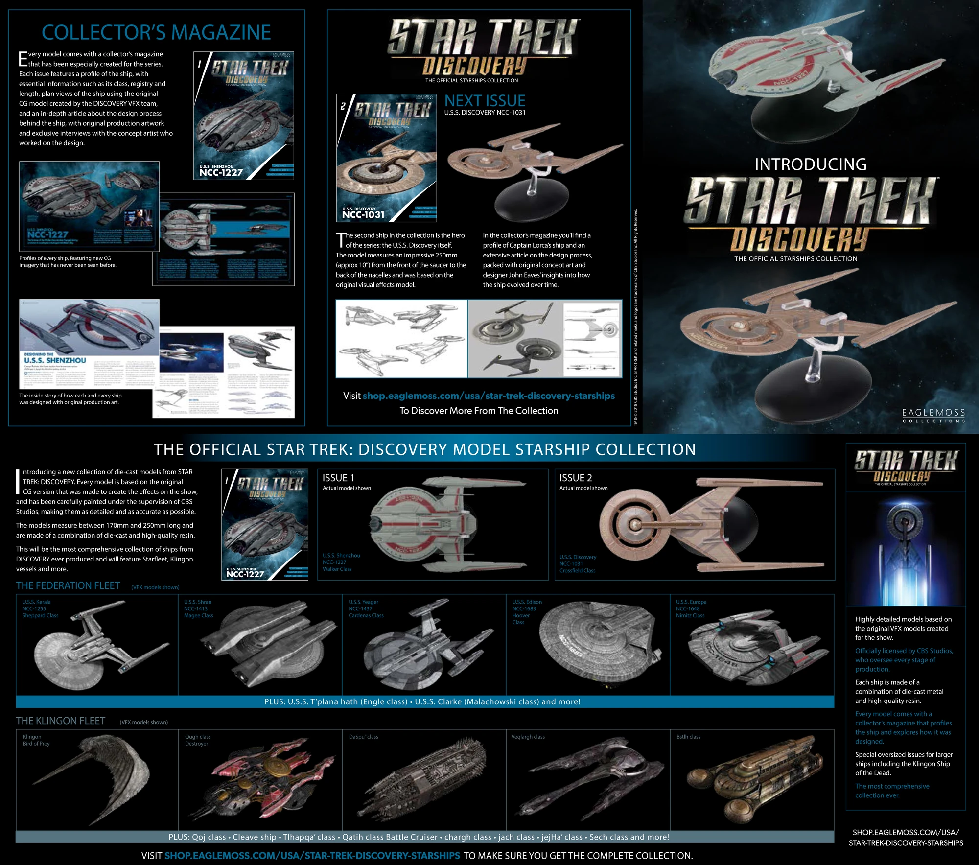 Image Eaglemoss Star Trek Discovery Starships Collection intro promo