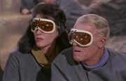 Number One and Boyce wearing goggles