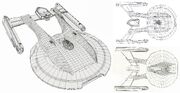 Akira class CGI wireframe model by ILM