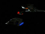 Klingon-Cardassian Alliance Vor'cha encounters runabout