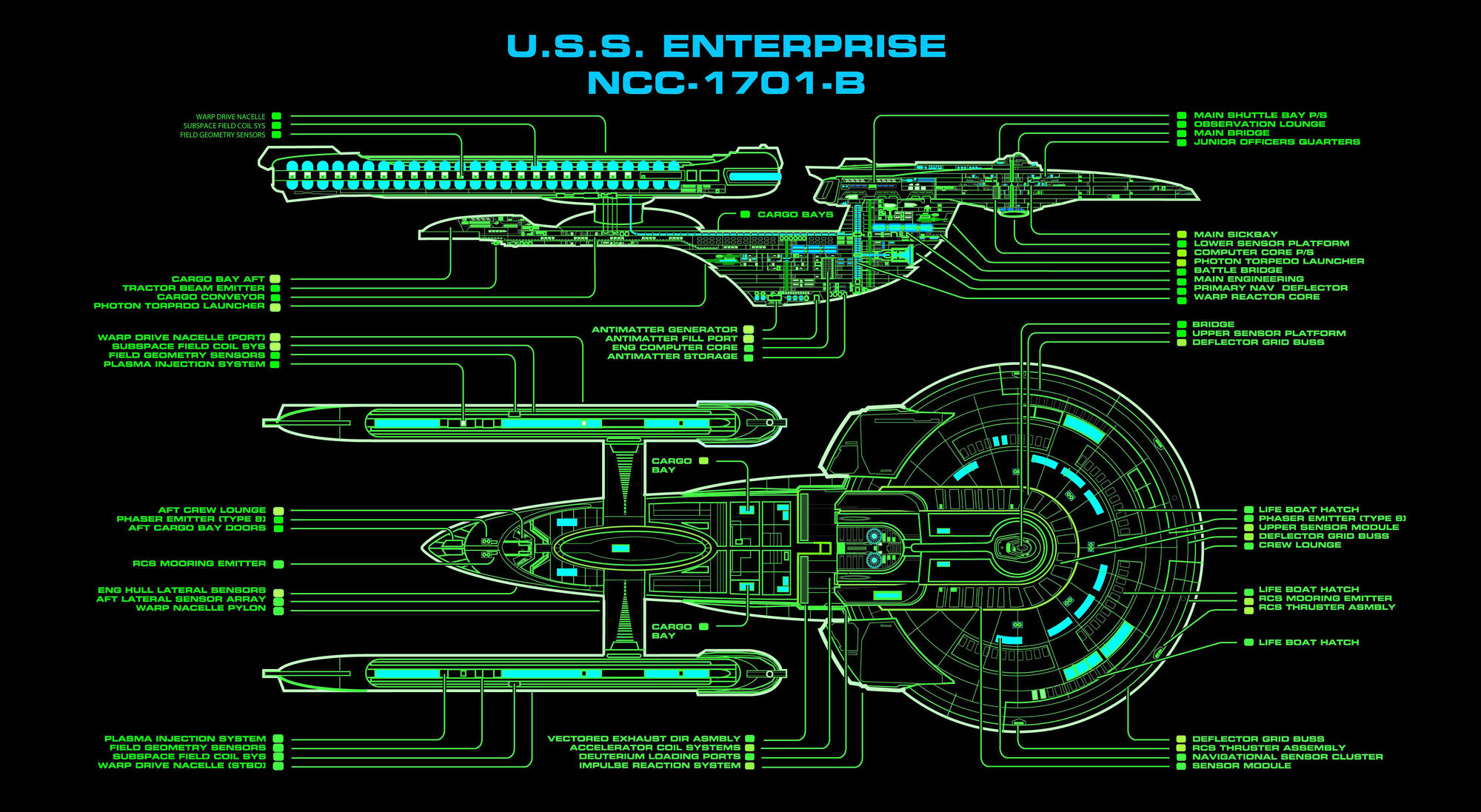 star trek excelsior class deck plans