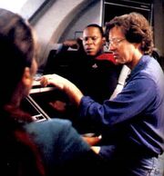 Shooting on the runabout set for Emissary