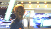 Kimberly Arland on set