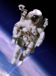 Spacewalking astronaut
