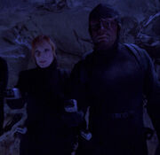 Worf wearing covert ops uniform