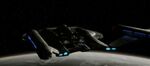 Enterprise leaves orbit of planet