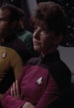Female command division ensign at poetry reading