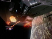 USS Enterprise-D fires on warship